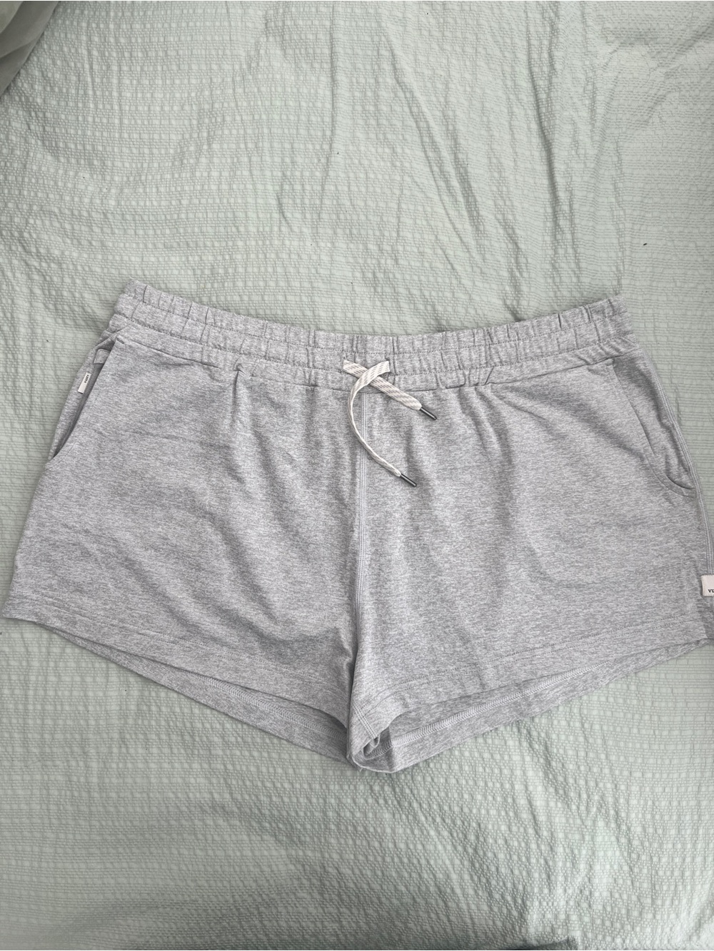 Vuori Light Gray Athletic Lounge Shorts with Drawstring